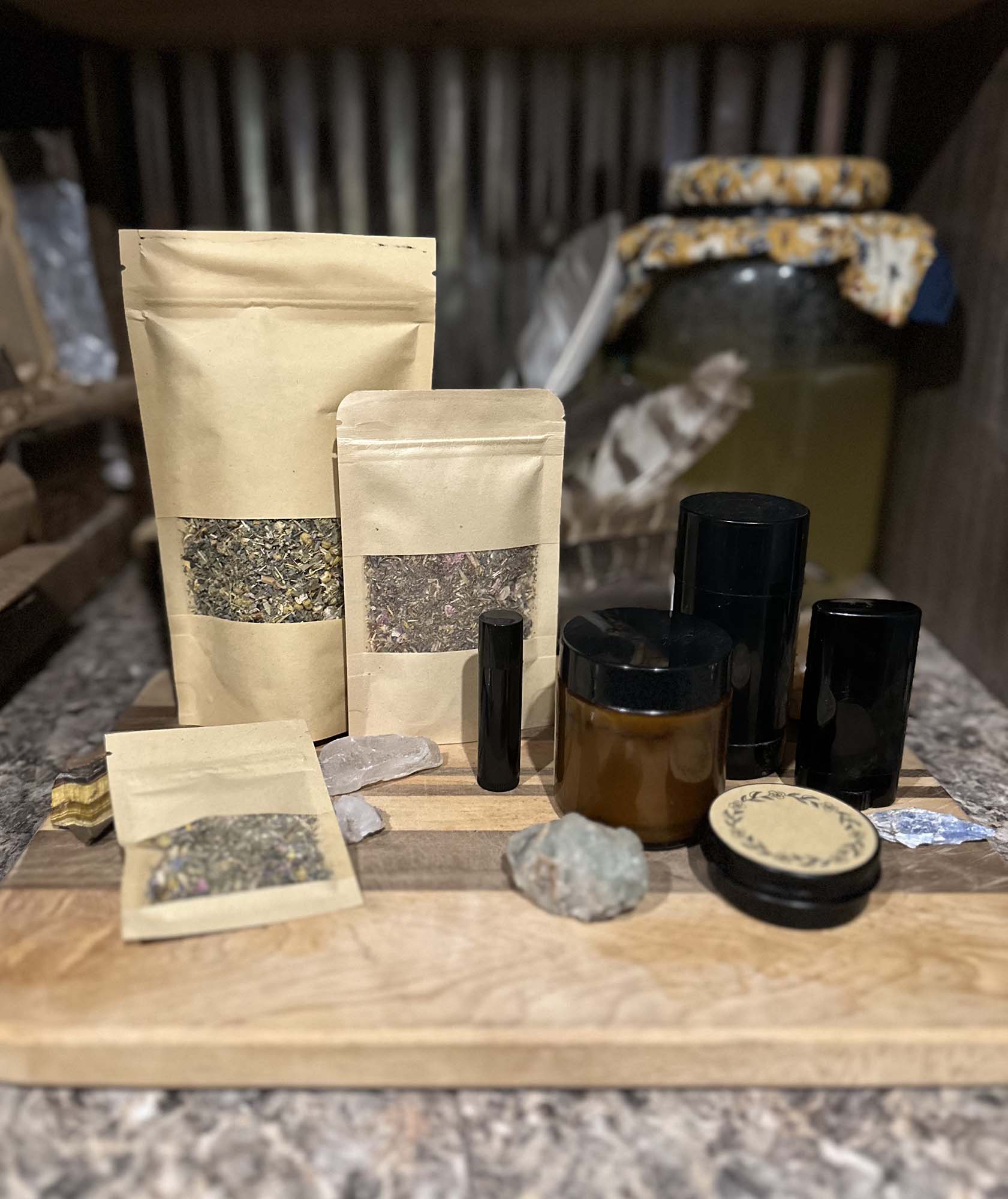 healing peony herbal apothecary - assortment of products healing peony herbal apothecary - assortment of products