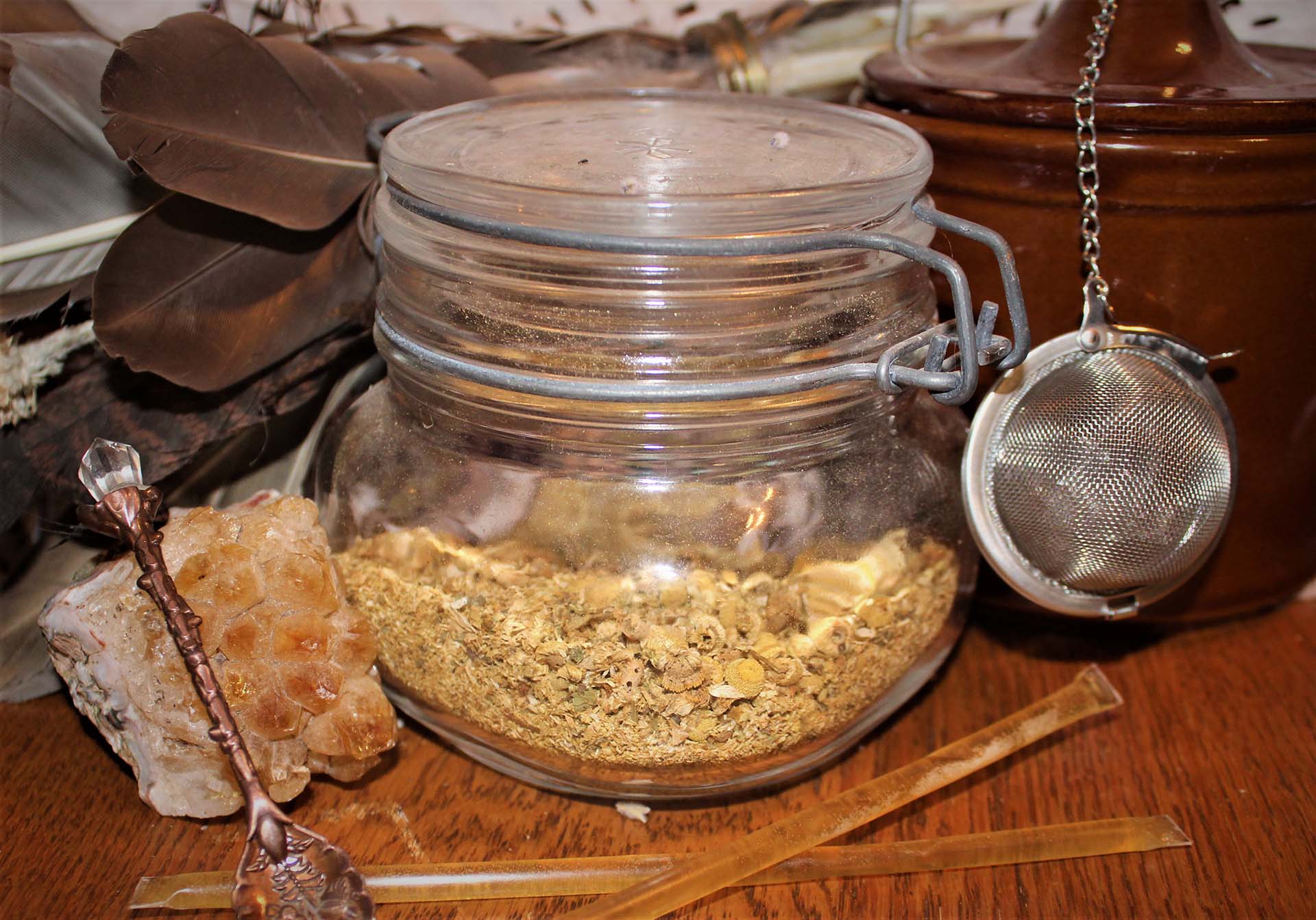 healing peony herbal apothecary-chamomile tea in glass jar healing peony herbal apothecary-chamomile tea in glass jar